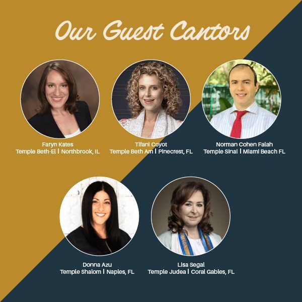 Five circular portraits of guest cantors