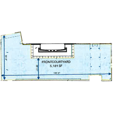 A floor plan of the front courtyard.