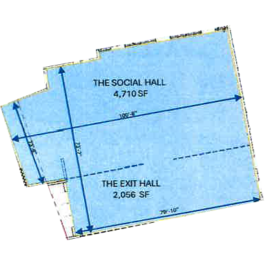 A blue square with measurements on it.