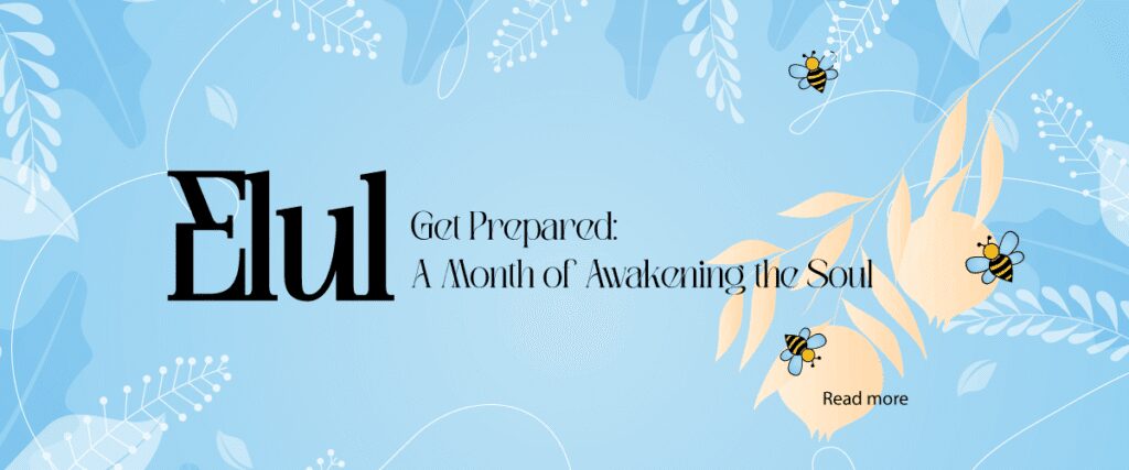 Elul preparation with bees and foliage design.