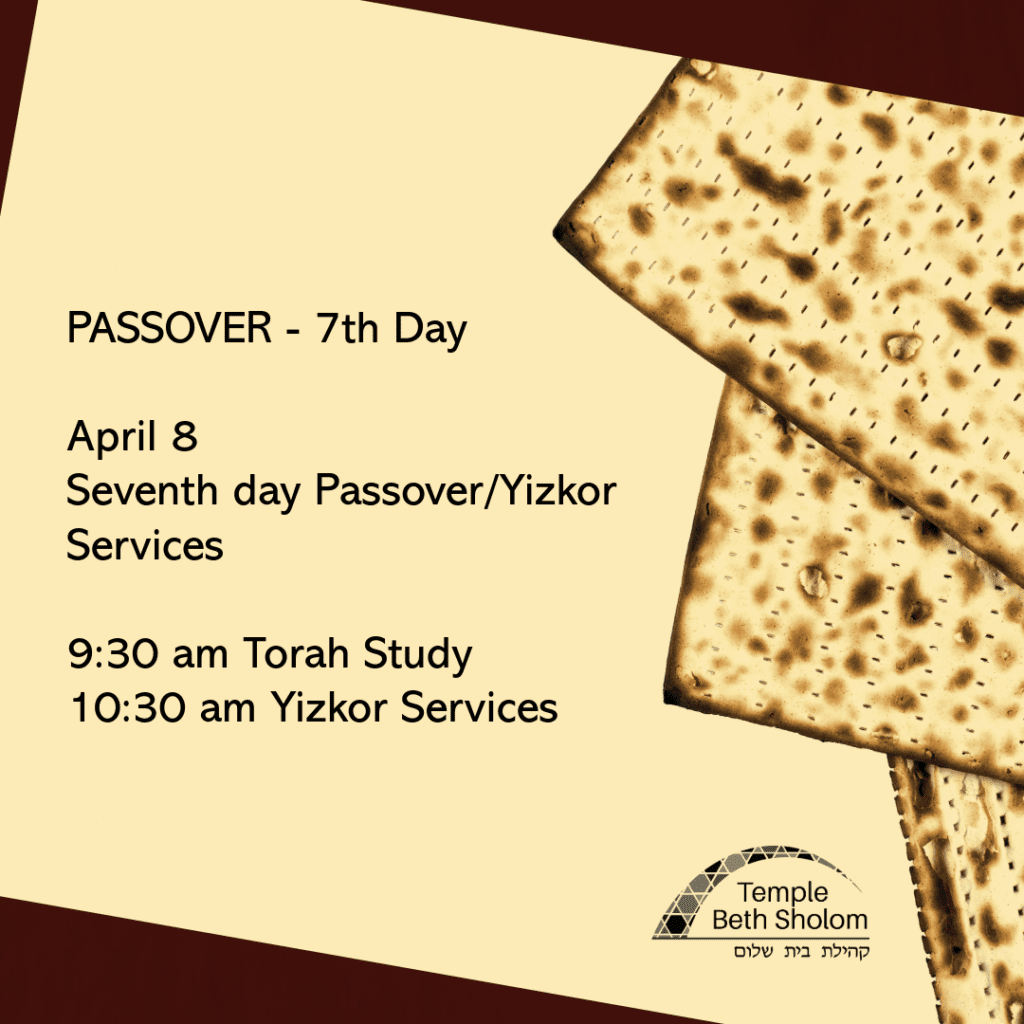Passover 7th day announcement with matzah