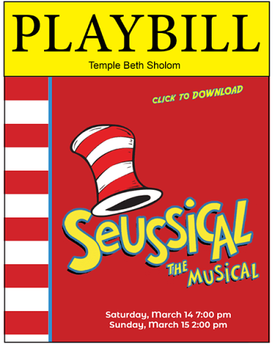 Yellow Playbill cover with Cat in the Hat